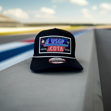 ZSCo Circuit of The Americas 2024 Imperial Rope Hat Unisex Structured 5-Panel Adjustable Snapback with Neon Hills Café Sign Design